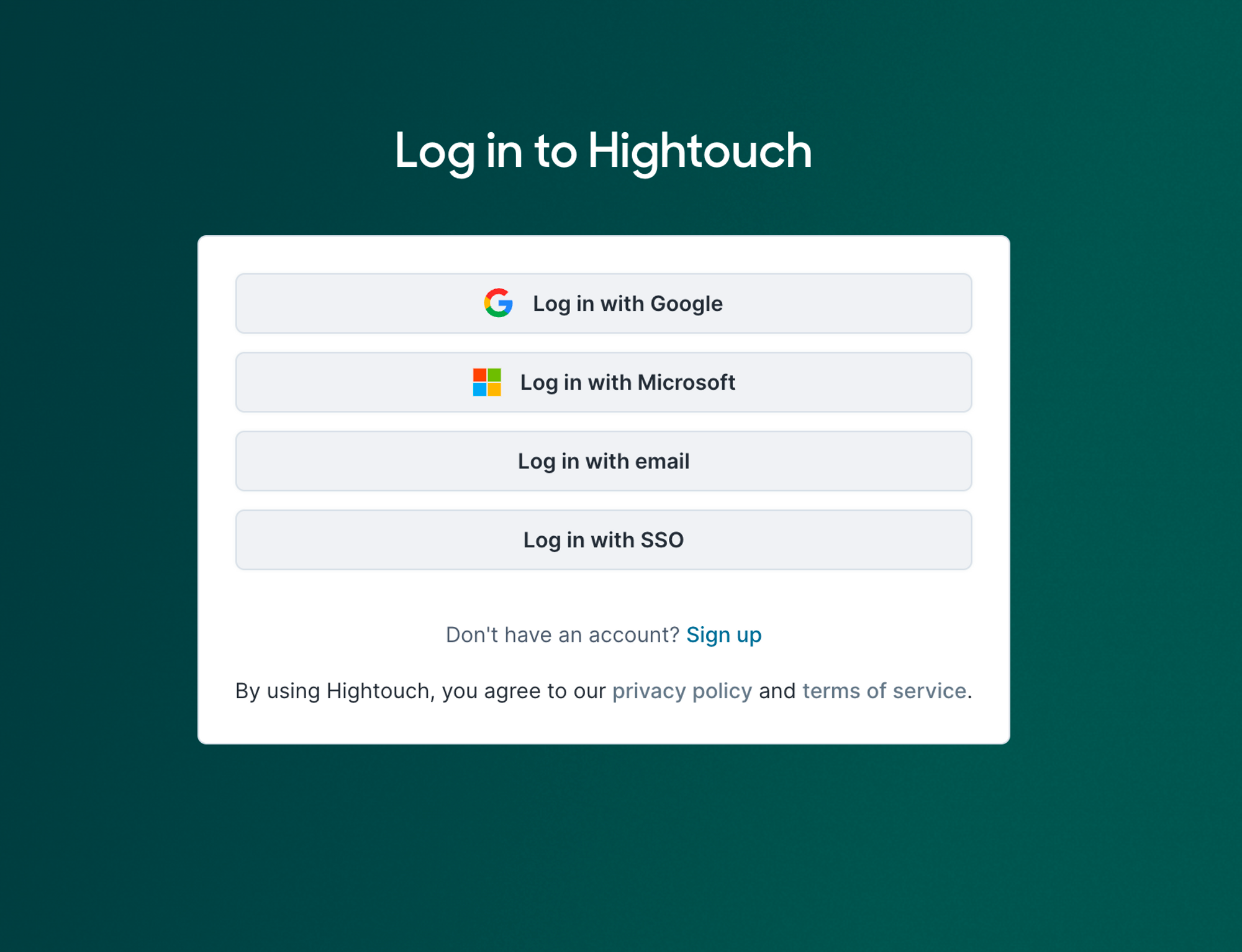 Log in to Hightouch